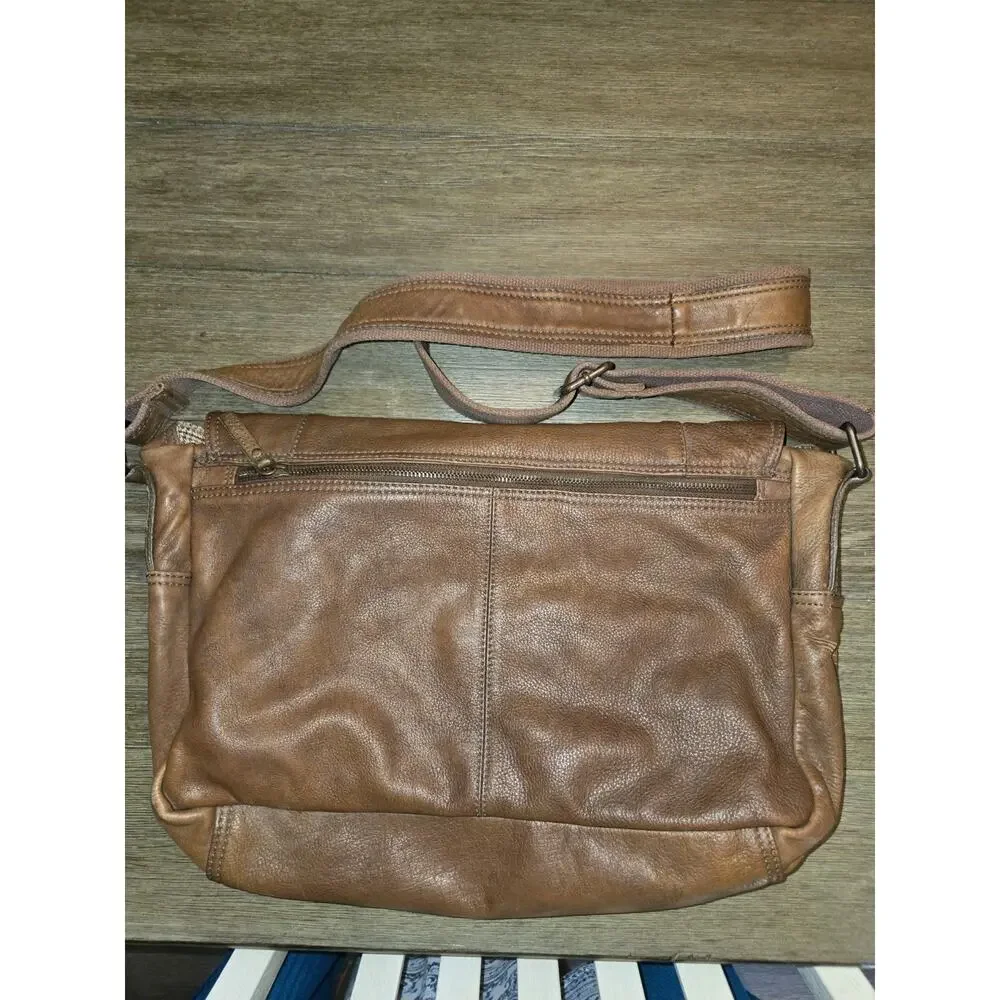 Fossil Brown Leather Messenger Bag 16